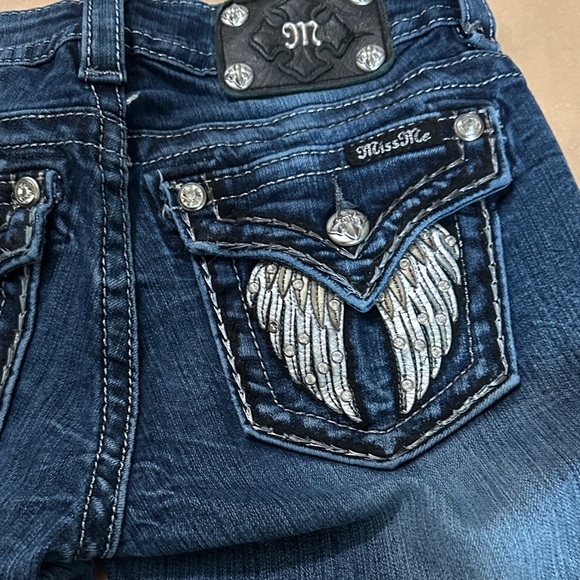 Miss Me Dark Blue Jeans with Silver Accents - Picture 12 of 14